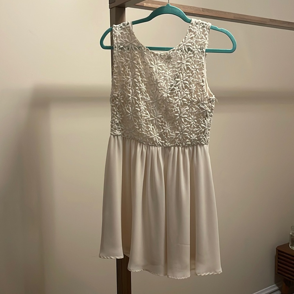 Cream/ white lace tank dress